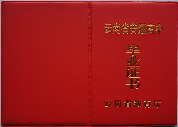 大理2007年高中畢業證封皮