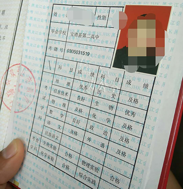 2005年黑龍江高中畢業(yè)證