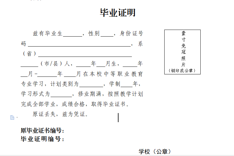 中專畢業證補辦申請書怎么寫